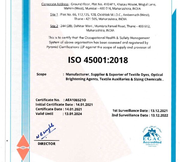 ISO 45001 Certificate