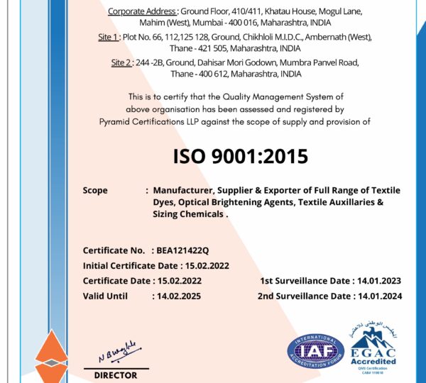 ISO 9001 Certificate